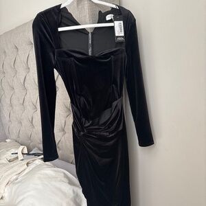 Black velvet dress